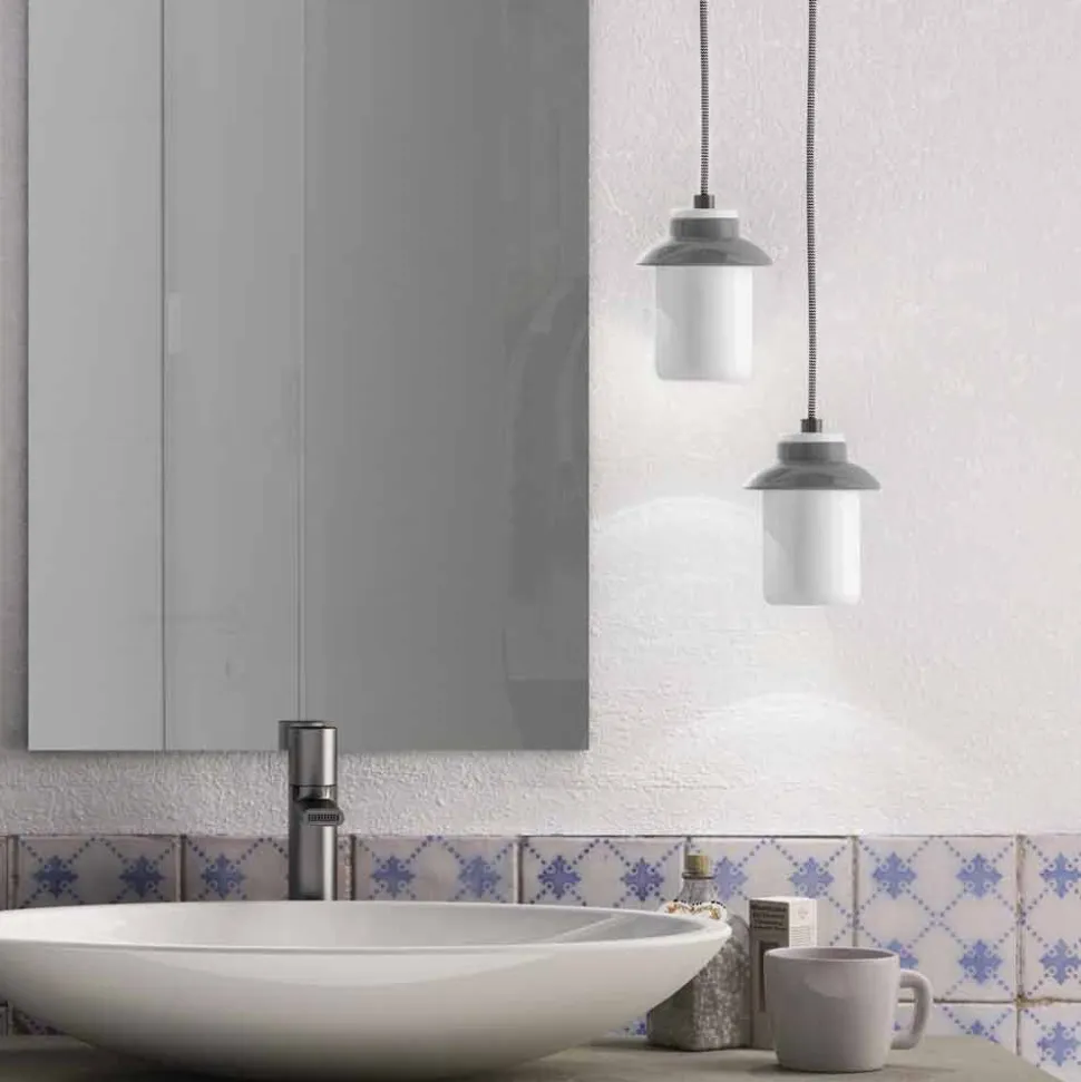 Lampada moderna a sospensione in ceramica colorata made in Italy Asia