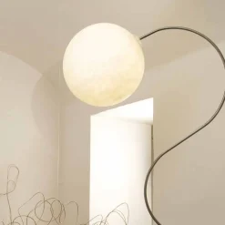 Lampada moderna da terra bianca nebulite In-es.artdesign Luna H210cm