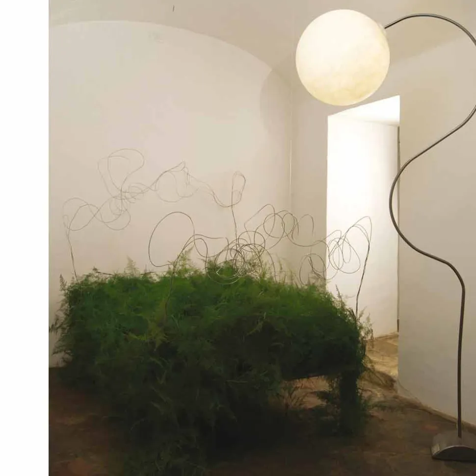 Lampada moderna da terra bianca nebulite In-es.artdesign Luna H210cm
