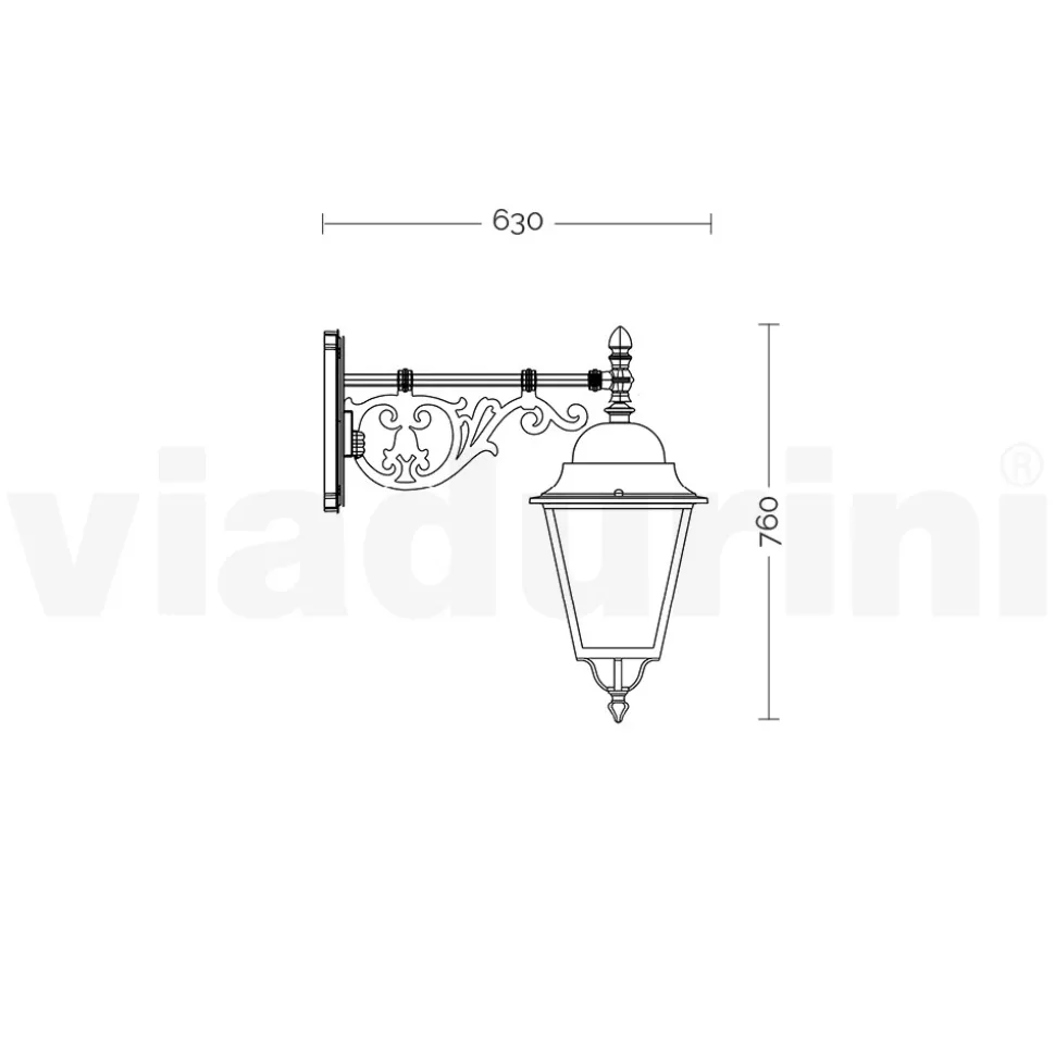 Lampada per Esterno Vintage in Alluminio e Vetro Made in Italy - Bonaria