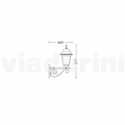 Lampada per giardino a parete in alluminio made in Italy, Aquilina