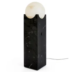 Lampada Rettangolare con Sfera Bianca e Base in Marmo Made in Italy - Koshi