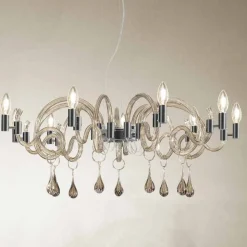 Lampadario a 9 Luci Artigianale in Vetro di Venezia Made in Italy - Bernadette