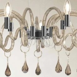 Lampadario a 9 Luci Artigianale in Vetro di Venezia Made in Italy - Bernadette
