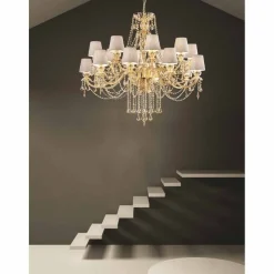 Lampadario a 16 Luci Fatto a Mano in Vetro di Venezia, Made in Italy - Milagros