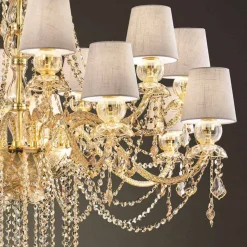 Lampadario a 16 Luci Fatto a Mano in Vetro di Venezia, Made in Italy - Milagros