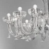 Lampadario a 12 Luci Fatto a Mano in Vetro Veneziano, Made in Italy - Regina