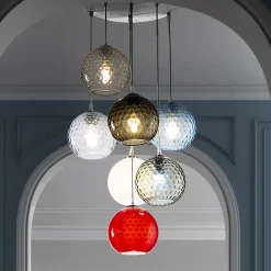 Lampadario a 7 Luci in Vetro di Venezia Soffiato a Mano - Bolle Balloton