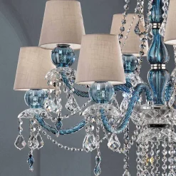Lampadario a 8 Luci in Vetro Veneziano Lavorato a Mano, Made in Italy - Milagros