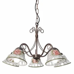Lampadario a 3 o 5 Luci Ceramica Fatta a Mano con Passanastri - Napoli