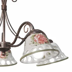 Lampadario a 3 o 5 Luci Ceramica Fatta a Mano con Passanastri - Napoli