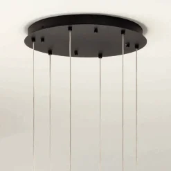 Lampadario Appeso in Metallo Verniciato Nero con 6 Luci LED - Cedro