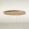 Lampadario Appeso in Metallo Verniciato Oro con 8 Luci LED - Cedro
