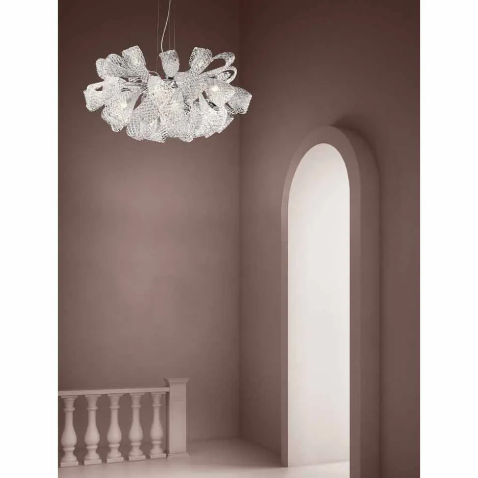 Lampadario Artigianale a 21 Luci in Vetro Veneziano, Made in Italy - Diamonique