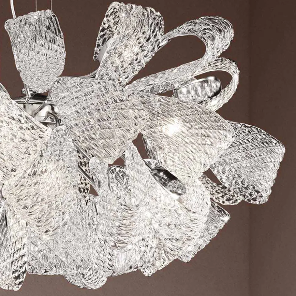 Lampadario Artigianale a 21 Luci in Vetro Veneziano, Made in Italy - Diamonique