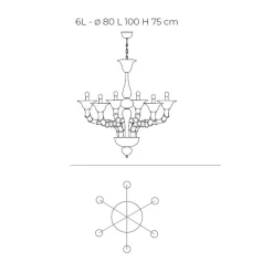 Lampadario Artigianale in Vetro Veneziano Soffiato Stile Classico - Vanity