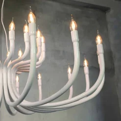 Lampadario a Sospensione a 16 o 32 Luci in Alluminio Bianco o Nero - Alviso