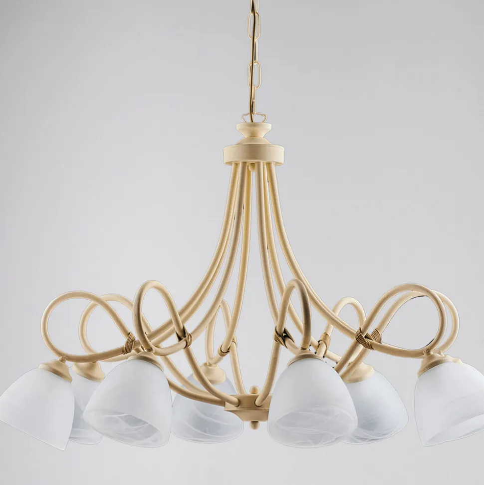 Lampadario a sospensione in metallo e vetro per interni – Cosmo