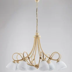Lampadario a sospensione in metallo e vetro per interni – Cosmo