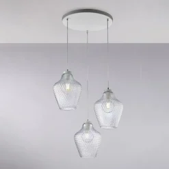 Lampadario a Sospensione in Metallo in Vetro 3 Luci - Alnitak