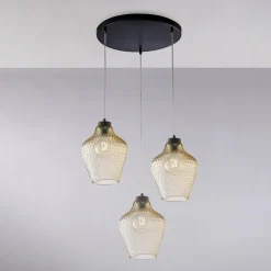 Lampadario a Sospensione in Metallo in Vetro 3 Luci - Alnitak