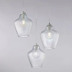 Lampadario a Sospensione in Metallo in Vetro 3 Luci - Alnitak