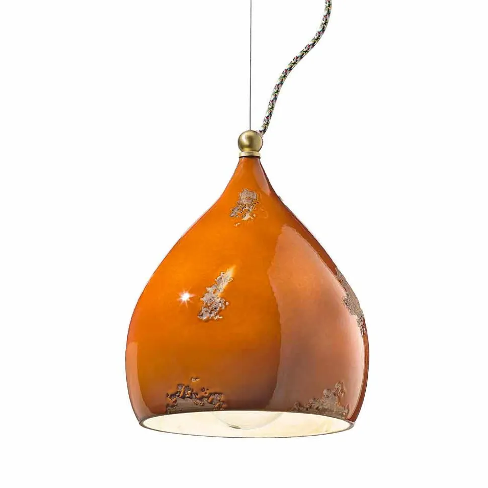 Lampadario a sospensione stile retrò artigianale Ferroluce