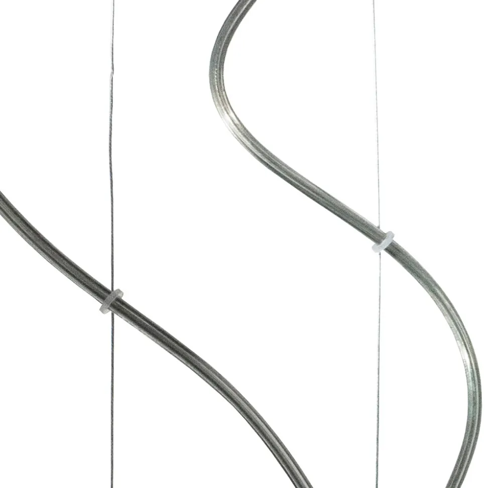 Lampadario a Tre Lumi e Barra Circolare in Vetro Soffiato Made in Italy - Soffio