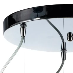 Lampadario a Tre Lumi e Barra Circolare in Vetro Soffiato Made in Italy - Soffio
