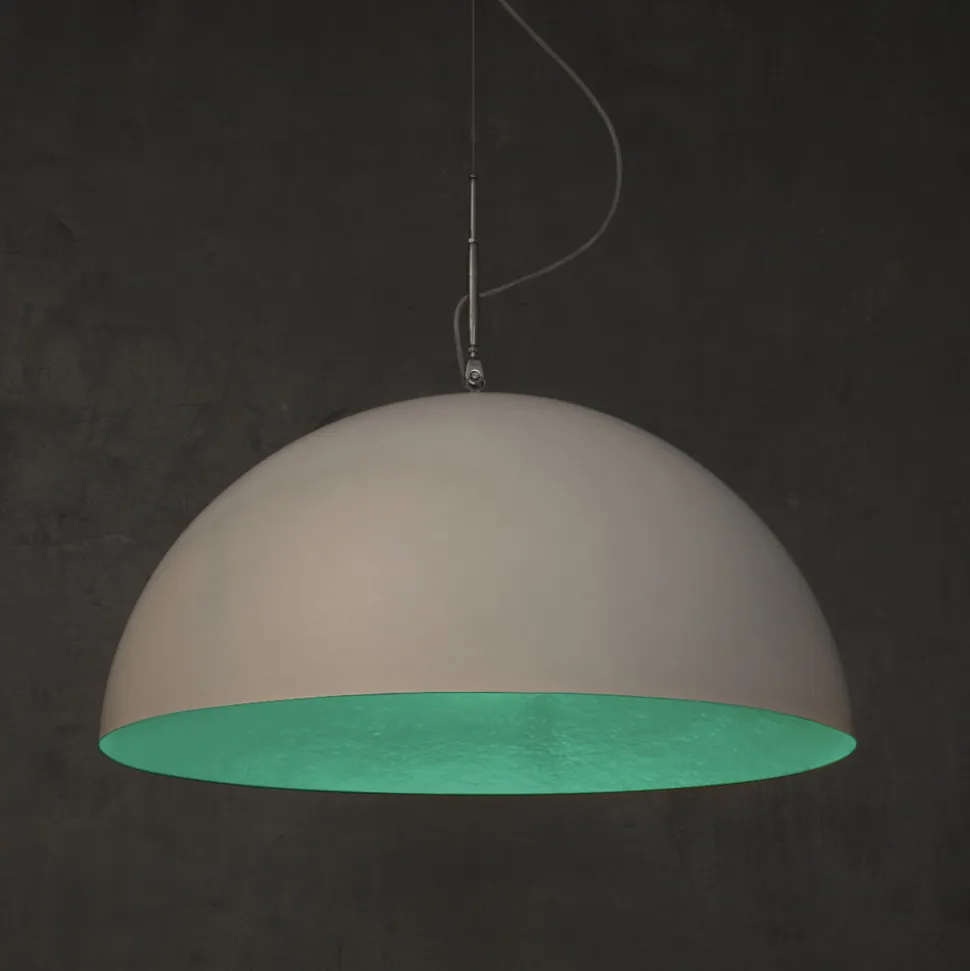 Lampadario bicolore moderno In-es.artdesign Mezza Luna in nebulite