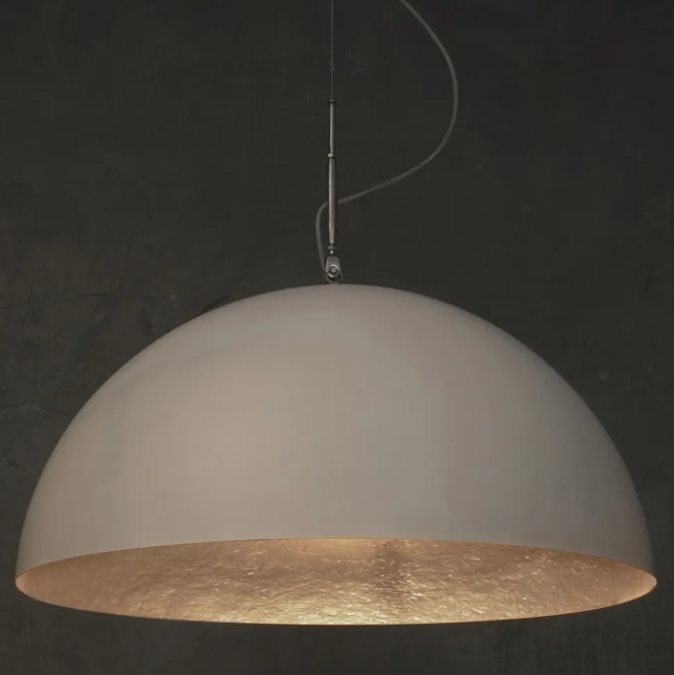 Lampadario bicolore moderno In-es.artdesign Mezza Luna in nebulite