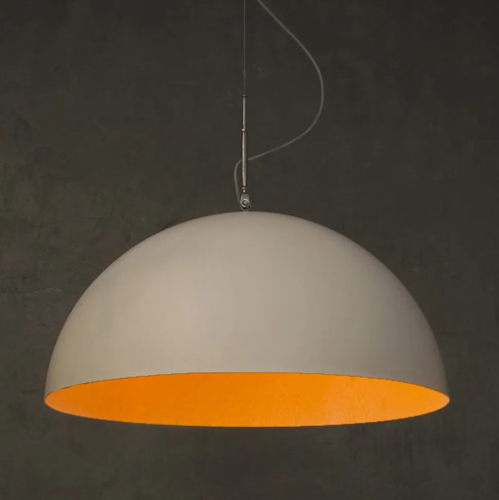 Lampadario bicolore moderno In-es.artdesign Mezza Luna in nebulite