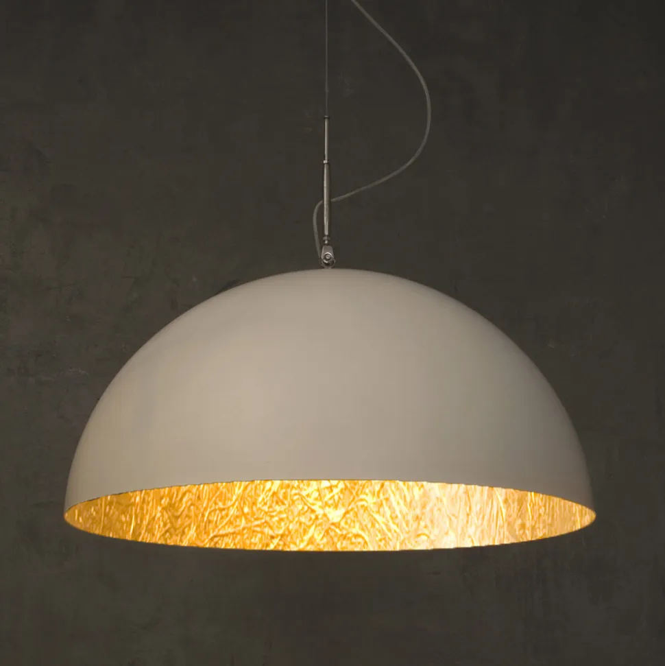 Lampadario bicolore moderno In-es.artdesign Mezza Luna in nebulite