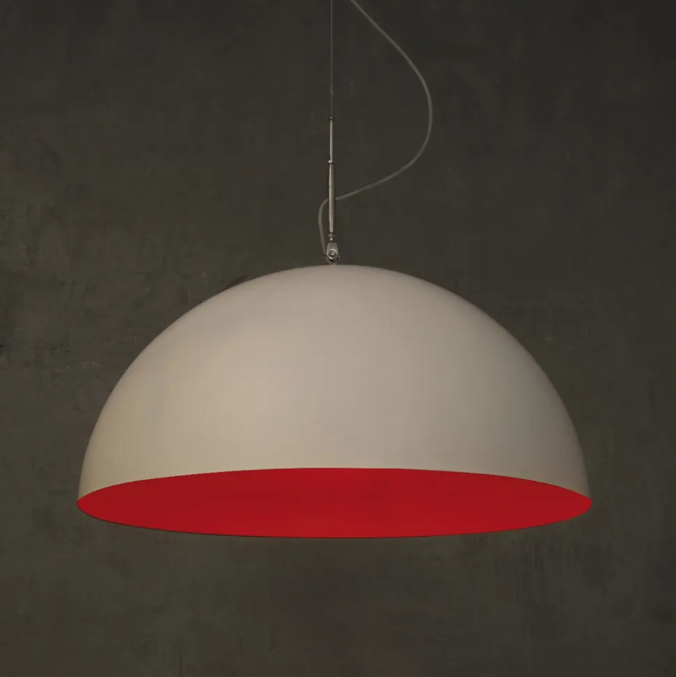 Lampadario bicolore moderno In-es.artdesign Mezza Luna in nebulite