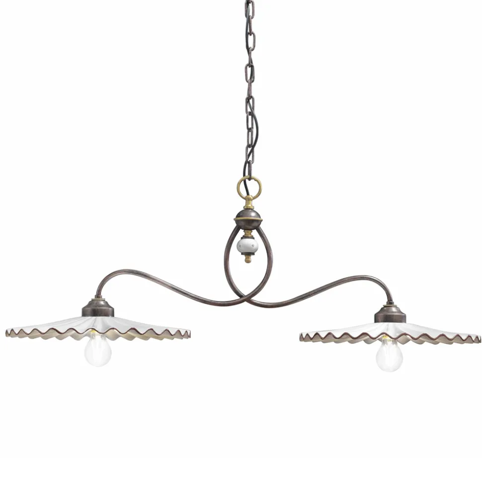 Lampadario bilancere in ceramica lucida Ferroluce L'Aquila