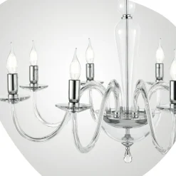 Lampadario Classico Artigianale in Vetro Italiano e Metallo - Oliver