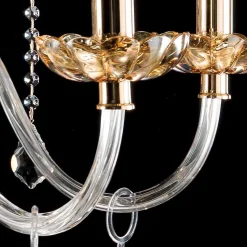 Lampadario classico di design a 9 luci in vetro e cristallo Belle