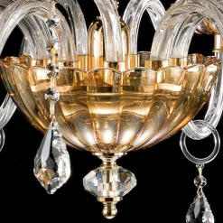 Lampadario classico di design a 9 luci in vetro e cristallo Belle