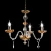 Lampadario classico in cristallo e vetro a 3 luci Belle, made in Italy