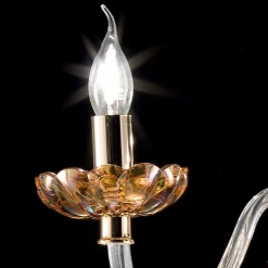 Lampadario classico in cristallo e vetro a 3 luci Belle, made in Italy
