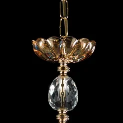Lampadario classico in cristallo e vetro a 3 luci Belle, made in Italy