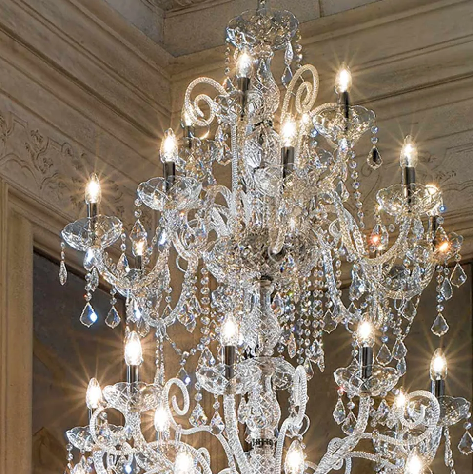 Lampadario Classico 36 Luci in Vetro di Venezia Made in Italy - Fiorentino