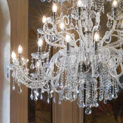 Lampadario Classico 36 Luci in Vetro di Venezia Made in Italy - Fiorentino