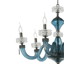 Lampadario Classico 12 Luci in Vetro Artigianale di Lusso Italiano - Saline