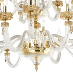 Lampadario Classico 18 Luci in Vetro Artigianale di Lusso Italiano - Saline