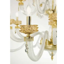 Lampadario Classico 30 Luci in Vetro Artigianale di Lusso Italiano - Saline