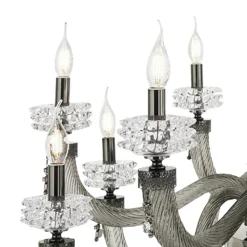 Lampadario Classico 30 Luci in Vetro Artigianale di Lusso Italiano - Saline