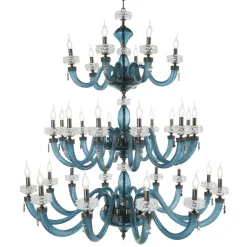 Lampadario Classico 30 Luci in Vetro Artigianale di Lusso Italiano - Saline