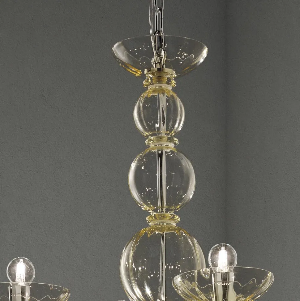Lampadario Classico 12 Luci in Vetro Veneziano Made in Italy - Foscarino