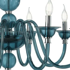 Lampadario Classico 8 Luci Vetro Fatto a Mano Italiano di Lusso - Memore